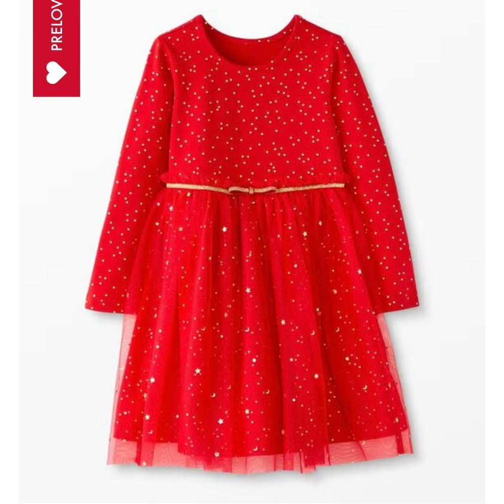 Red Starry Long Sleeve Dress
